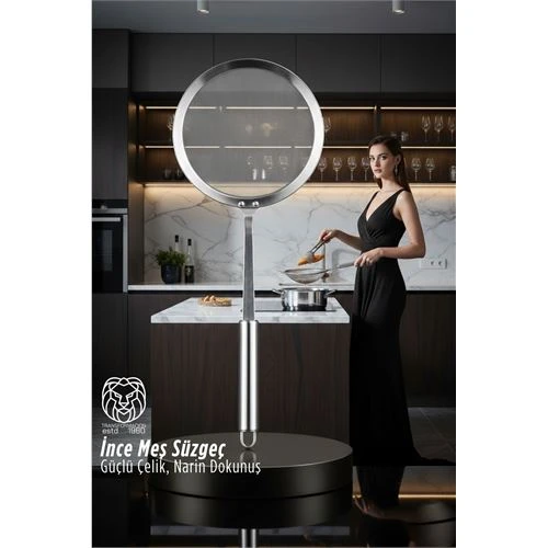 Giulia Serie  Lüks İnce Meş Süzgeç - 34 cm Profesyonel Mutfak İmzası 304 Paslanmaz Çelik 722909 ürün görseli 1