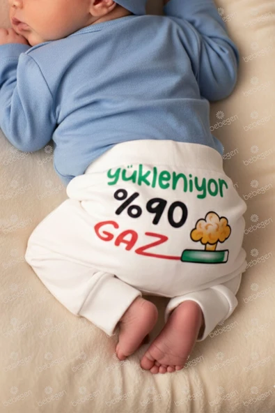 Unisex Ekru Yükleniyor %90 Gaz Baskılı Manşetli Tek Alt ürün görseli 1