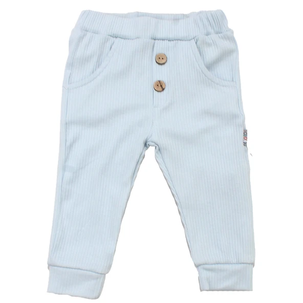Unisex Mavi Fitilli Cepli Penye Pantolon Tek Alt ürün görseli 1