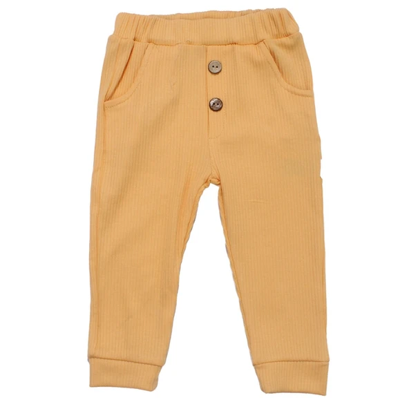 Unisex Sarı Fitilli Cepli Penye Pantolon Tek Alt ürün görseli 1