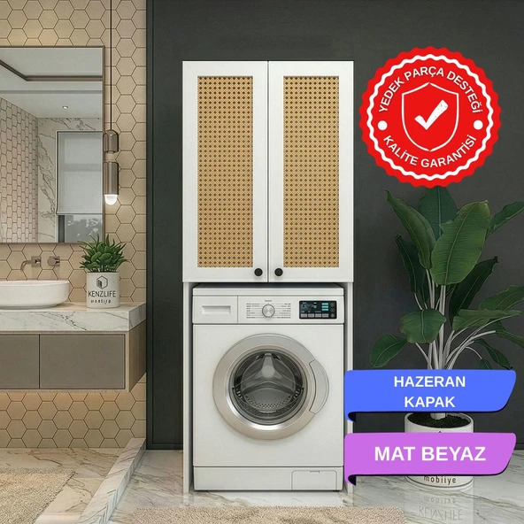 Kenzlife çamaşır-kurutma-bulaşık makinesi dolabı mahidevran mat beyaz 180*70*60 hazeran kare suntalam gövde ürün görseli 1