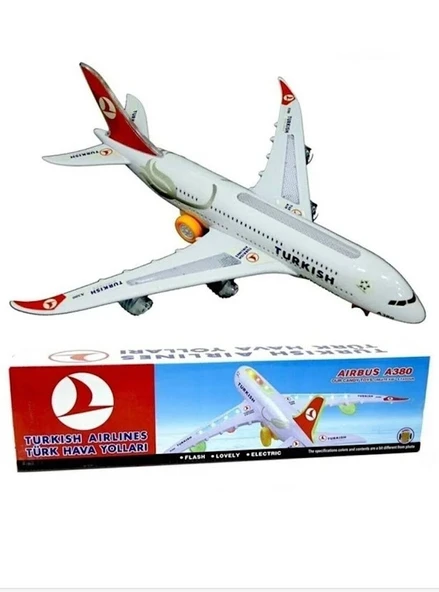 AirLine 747 Sesli Işıklı Pilli Uçak Türk Havayolları Uçağı ürün görseli 1