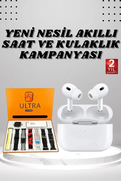 7 Kordonlu Akıllı Saat Ve Yeni Nesil Kulaklık Dokunmatik Ekran Android ve İOS Uyumlu ürün görseli 1