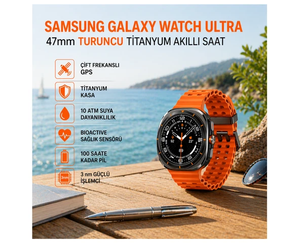 Samsung Galaxy Watch Ultra Bluetooth Akıllı Saat Titanyum Gri 47MM SM-L ürün görseli 1