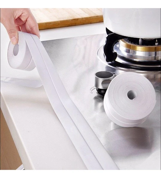 3B Trend 2 Adet (6,4 Metre) Su Sızdırmaz Bant Mutfak Lavabo Banyo Pencere Duvar Bandı Beyaz ürün görseli 1