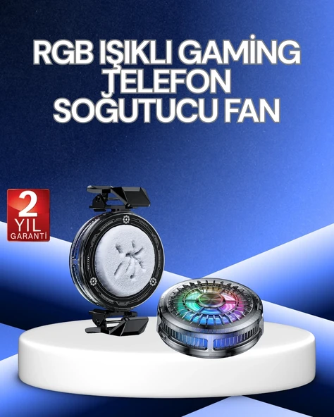 RGB Işıklı Telefon Soğutucu Fan  Cooler Süper Hızlı Soğutma ürün görseli 1