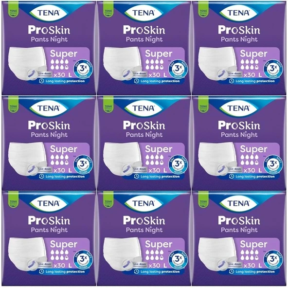 Tena Proskin Pants Süper Night Gece Emici Külot Yetişkin Bezi L - Büyük - Large 270 Adet ürün görseli 1