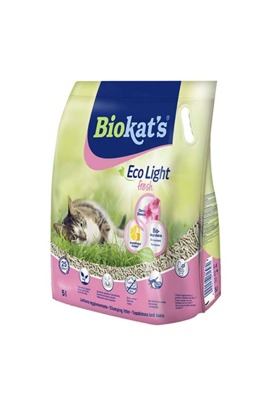 Biokat's Eco Light Fresh Cherry Blossom Taze Kiraz Çiçeği Kokulu Pelet Kedi Kumu 5 Lt x 2 Adet ürün görseli 1