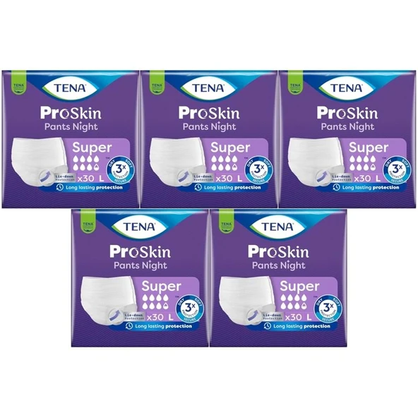 Tena Proskin Pants Süper Night Gece Emici Külot Yetişkin Bezi L - Büyük - Large 150 Adet ürün görseli 1