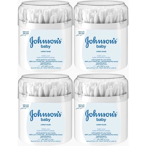 Johnsons Baby Kulak Temizleme Çubuğu 100 Adet (4 Lü Set) ürün görseli 1