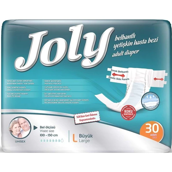 Joly Yetişkin Bezi Bel Bantlı L - Büyük - Large 30 Adet ürün görseli 1
