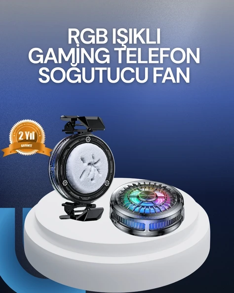 RGB LED Telefon Soğutucu Fan Yüksek Hızlı Soğutma  Cooler ürün görseli 1
