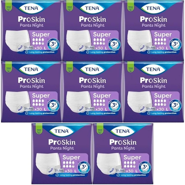 Tena Proskin Pants Süper Night Gece Emici Külot Yetişkin Bezi L - Büyük - Large 240 Adet ürün görseli 1