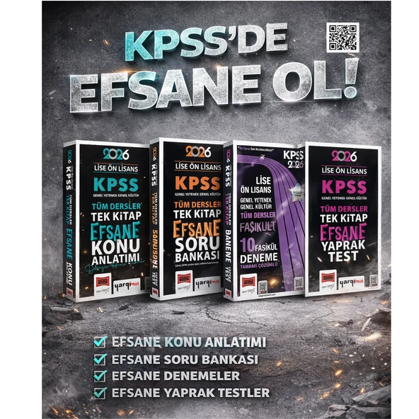Yargı 2026 KPSS Lise Ön Lisans Tüm Dersler Tek Kitap Efsane Konu Anlatımı & Lise Ön Lisans Soru Bankası & Lise Ön Lisans Deneme & Lise Ön Lisans Yaprak Test EFSANE Set ürün görseli 1