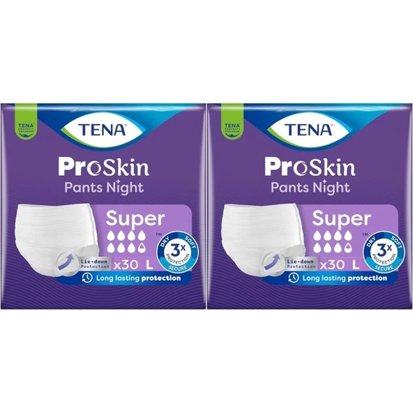 Tena Proskin Pants Süper Night Gece Emici Külot Yetişkin Bezi L - Büyük - Large 60 Adet ürün görseli 1