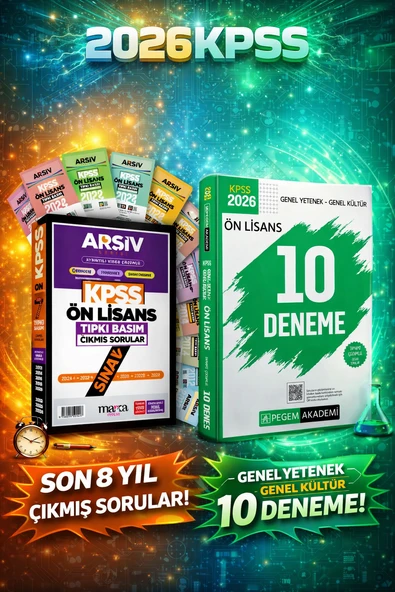 Pegem 2026 KPSS Ön Lisans 10 Deneme & KPSS Ön Lisans Son 7 Yıl Tıpkı Basım Fasikül Çıkmış Sorular Marka Yayınları Seti ürün görseli 1