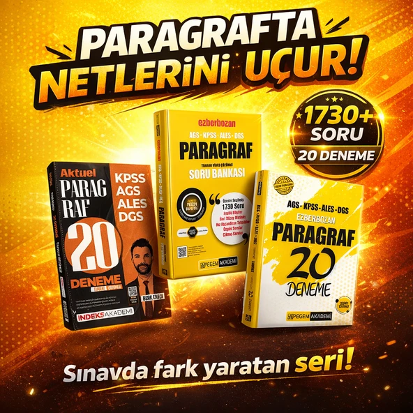 Pegem AGS-KPSS-ALES-DGS Ezberbozan Paragraf Soru Bankası & AGS KPSS ALES DGS Paragraf 20 Deneme Seti ürün görseli 1