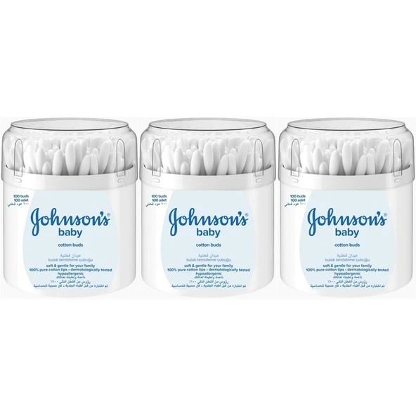 Johnsons Baby Kulak Temizleme Çubuğu 100 Adet (3 Lü Set) ürün görseli 1