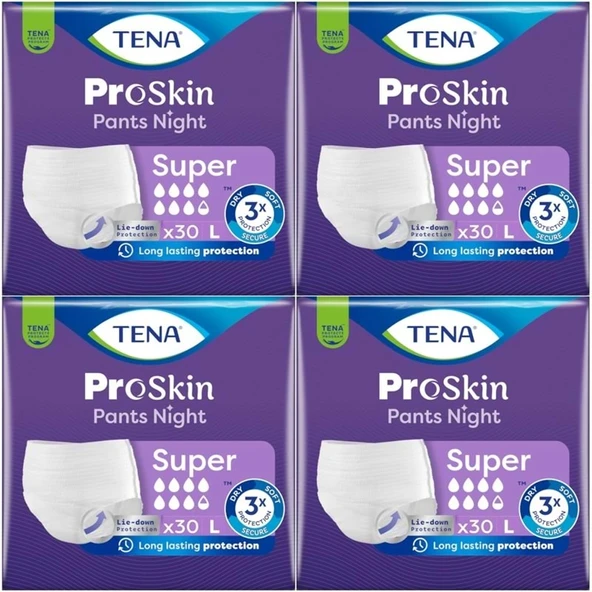 Tena Proskin Pants Süper Night Gece Emici Külot Yetişkin Bezi L - Büyük - Large 120 Adet ürün görseli 1