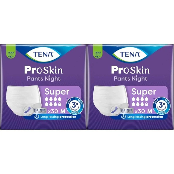 Tena Proskin Pants Süper Night Gece Emici Külot Yetişkin Bezi M - Orta - Medium 60 Adet ürün görseli 1