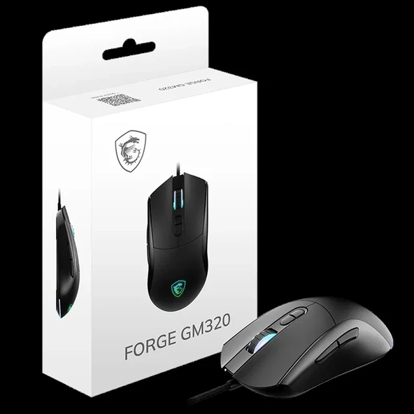 MSI FORGE GM320 12800 DPI 1000Hz RGB Kablolu Siyah Gaming Mouse ürün görseli 1