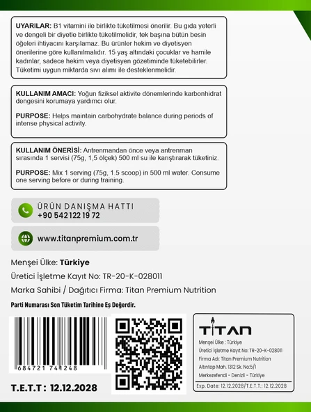 Titan Premium Vitargo Electrolytes 1000 Gr-ÇİLEKLİ - Resim 2