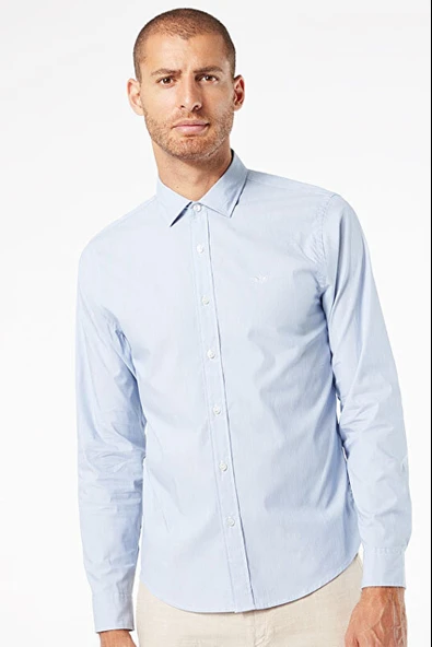 Refined Poplin Mavi Gömlek Blue Blue M ürün görseli 1