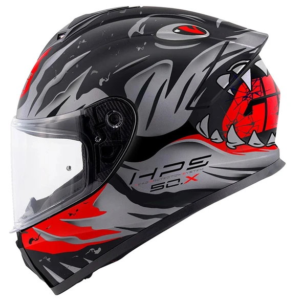 GIVI 50.X SHARKBITE MAT SİYAH-GRİ-KIRMIZI KASK MAT SİYAH-GRİ-KIRMIZI ürün görseli 1