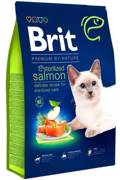 Brit Premium Somonlu Kısırlaştırılmış Kedi Maması 8kg ürün görseli 1
