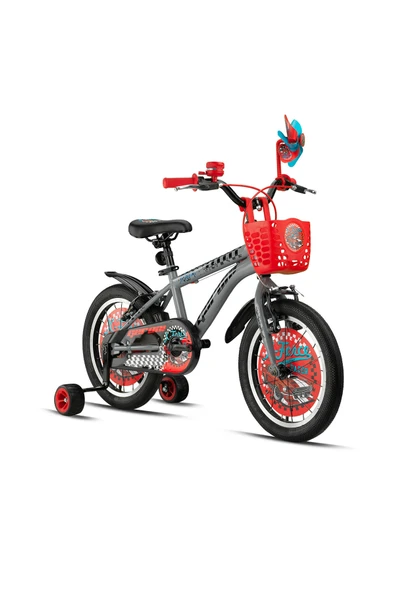 X-FORCE - 16" MTB - 10' - Vitessiz - V.B - Nardo Gri-Siyah/Kırmızı ürün görseli 1
