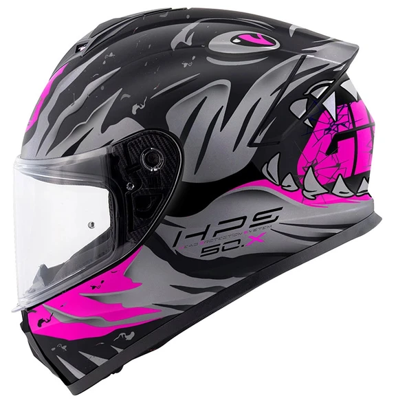 GIVI 50.X SHARKBITE MAT SİYAH-GRİ-PEMBE KASK MAT SİYAH/ PEMBE ürün görseli 1