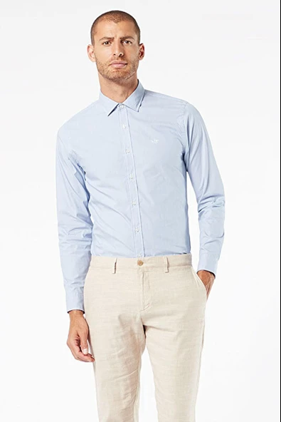 Refined Poplin Mavi Gömlek Blue Blue M - Resim 3
