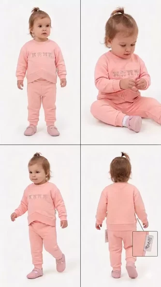 6/24 Ay Nakışlı Penye Bebek Takımı ürün görseli 1