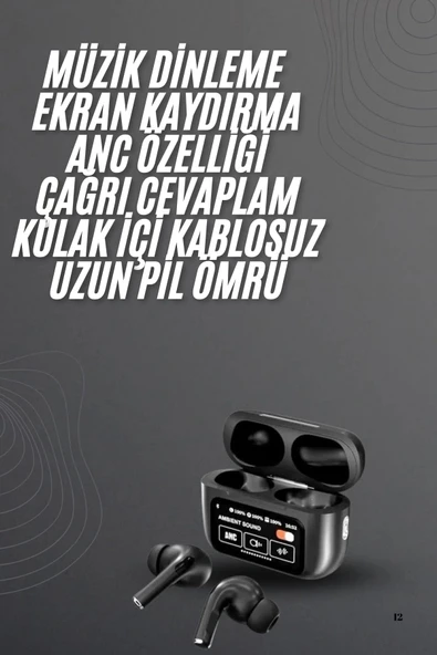 Yeni Nesil Pro Ekranlı Bluetooth Kulaklık 5.0 Bluetooth - Resim 2