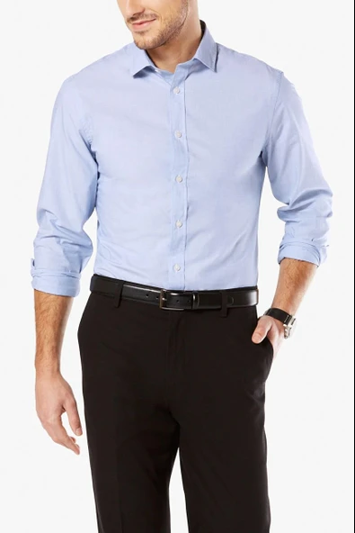 Refined Poplin Mavi Gömlek Blue Blue M - Resim 5