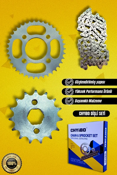 Cg 125 Zincir + Ön Dişli + Arka Dişli Set ürün görseli 1