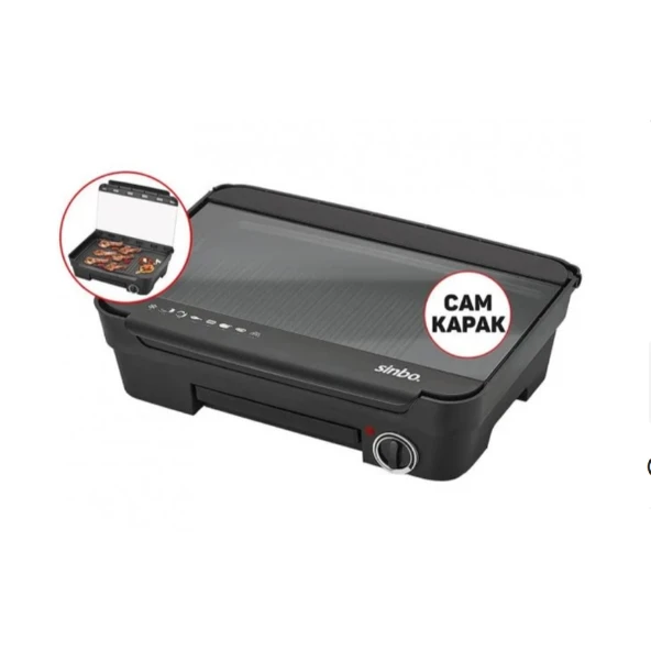 Sinbo Elektrikli Izgara Cam Kapaklı - Resim 3