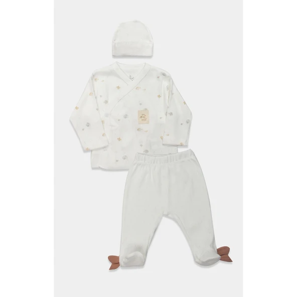 Bistyle 3lü Zıbın Takım Ocean And Starfish 13132 Ekru ürün görseli 1