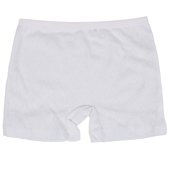 Kız Çocuk Beyaz Jakarlı Kalp Desenli Boxer ürün görseli 1
