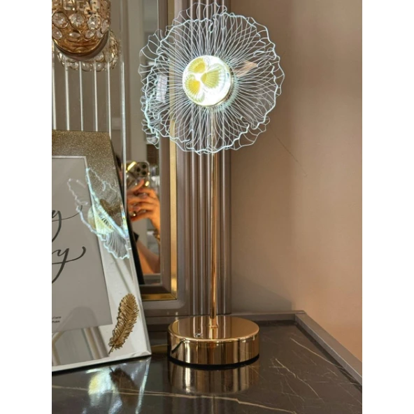 Çiçek Tasarımlı LED Masa Lambası - Resim 4