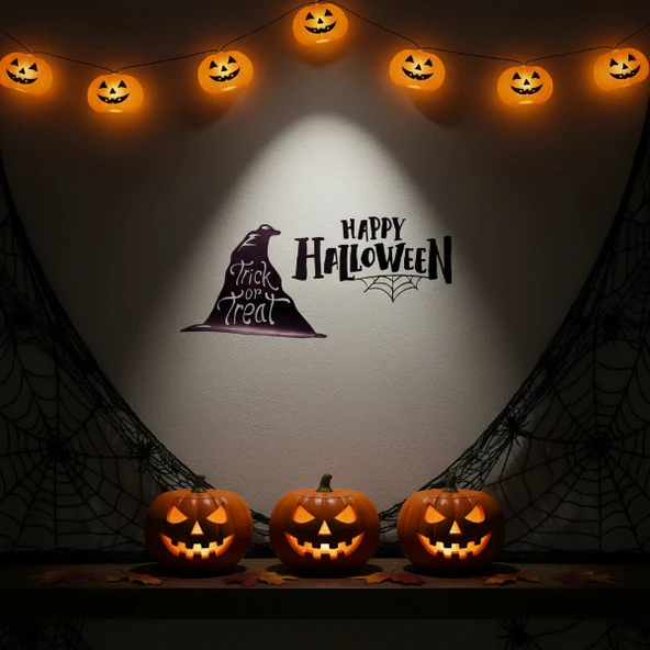 Happy Halloween Temalı Duvar Stickerı - Resim 4