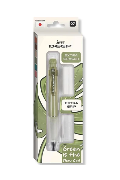 Deep Mekanik Kurşun Kalem 07mm ve Silgi Yedekli Set Yaprak Yeşili ürün görseli 1