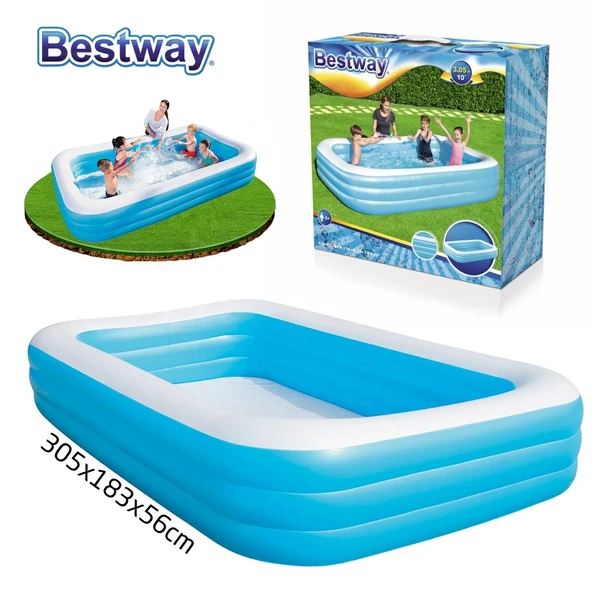 Bestway 54009 Jumbo Aile Havzu 305x183x56 Cm Dikdörtgen Büyük Şişme Havuz ürün görseli 1