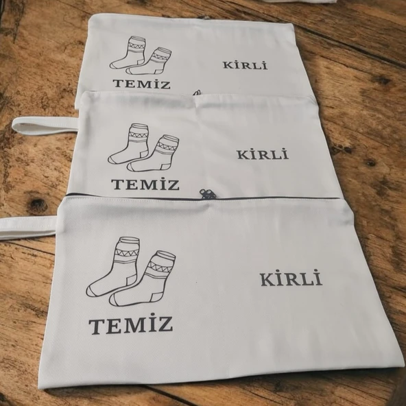 Baskılı Kirli-Temiz Seyahat (Çorap) Torbası - Resim 2