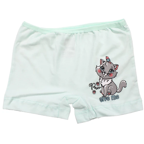 Kız Çocuk Su Yeşili Kedi Baskılı Düz Boxer 4-5 Yaş ürün görseli 1