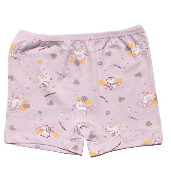 Kız Çocuk Mor Unicorn Desenli Boxer - Resim 2