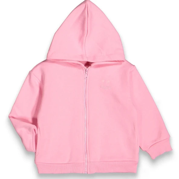 Kız Cocuk Pembe Colorful Kapüşonlu Hırka ürün görseli 1