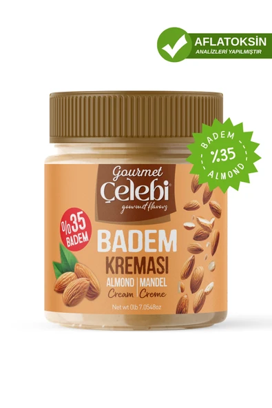 Gourmet Çelebi Badem Kreması 200 Gr - %35 Badem İçeren Sürülebilir Kahvaltılık ürün görseli 1