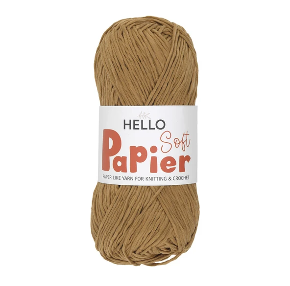 Hello Soft Papier Kağıt Çanta Örme İpi 100 Gram 100 Metre Hardal P26 ürün görseli 1