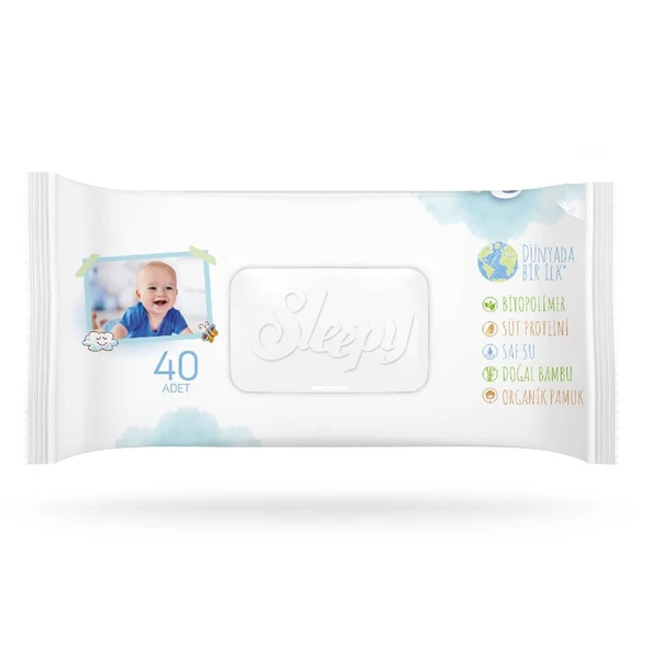 Sleepy Bio Natural Islak Havlu 40 Adet - Resim 4